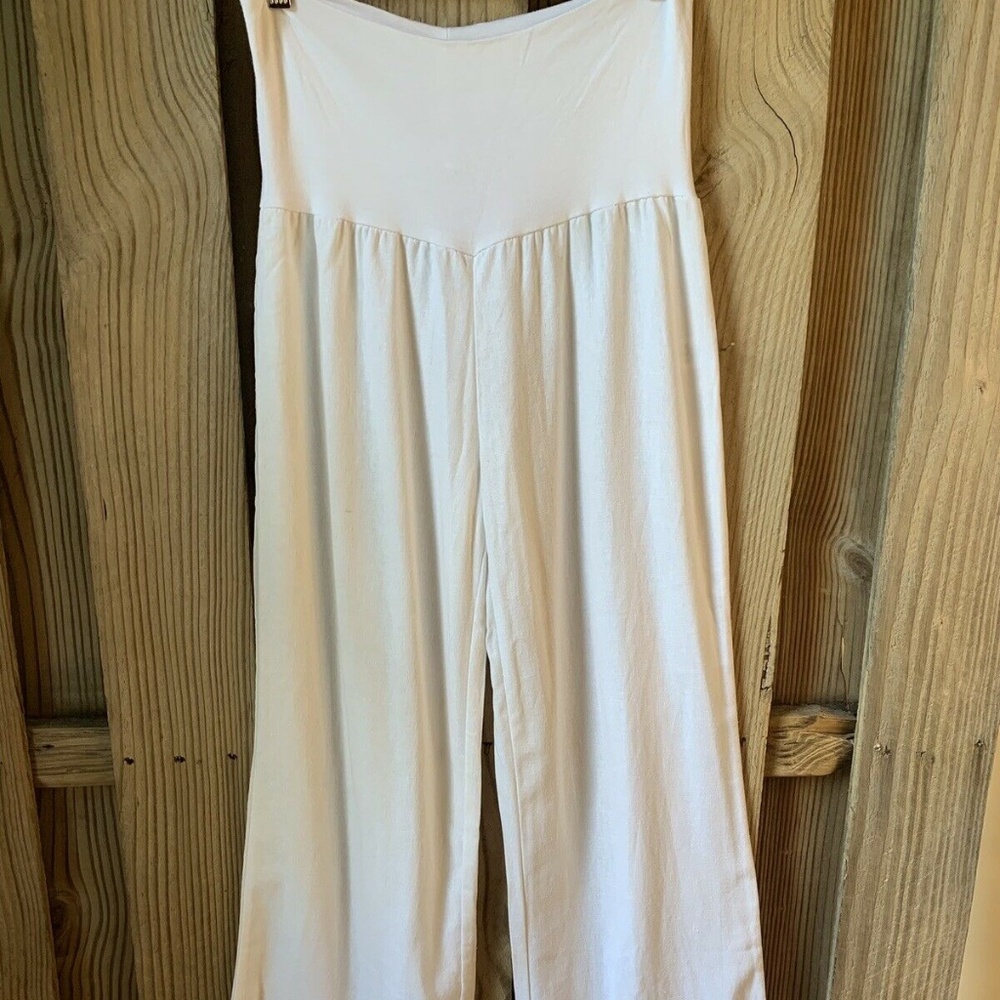 Love Tree Fold Over Yoga Waist Wide Leg Linen M - Picture 3 of 8